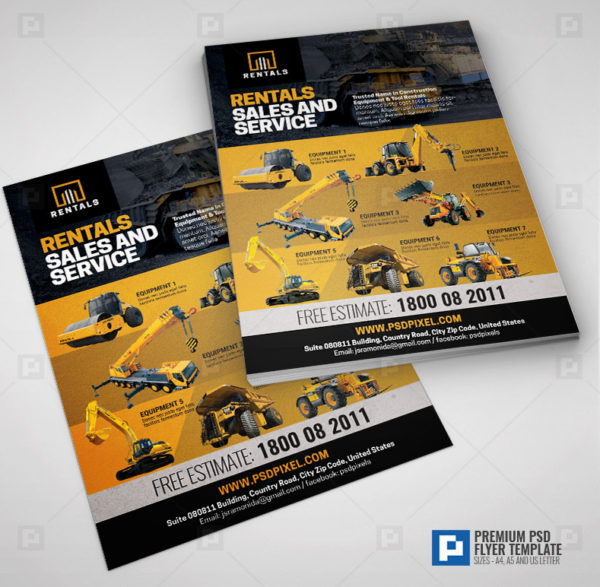 Equipment Rentals Promotional Flyer