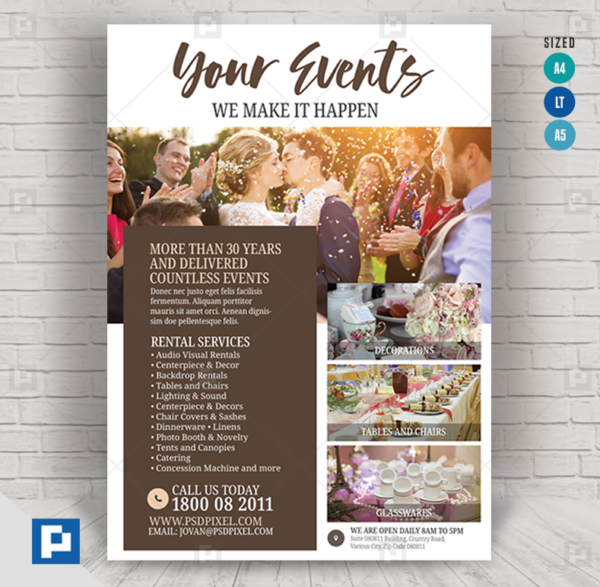 Events and Rentals Company Flyer