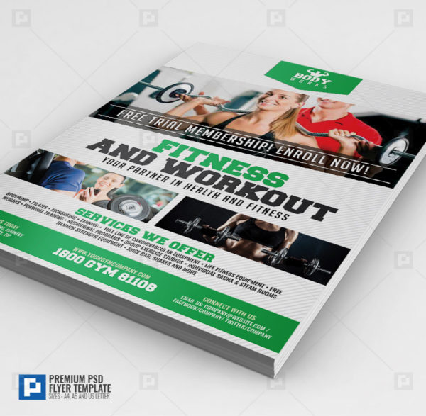 Fitness and Workout Center Design Flyer