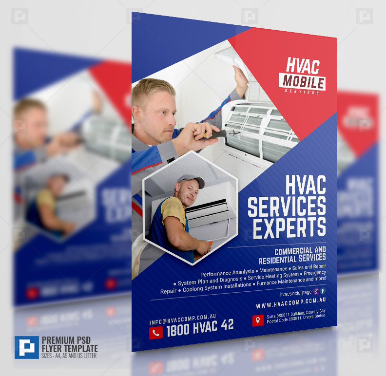 HVAC Company Promotional Flyer PSDPixel