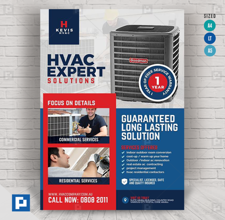 HVAC Installation and Repair Services Flyer PSDPixel