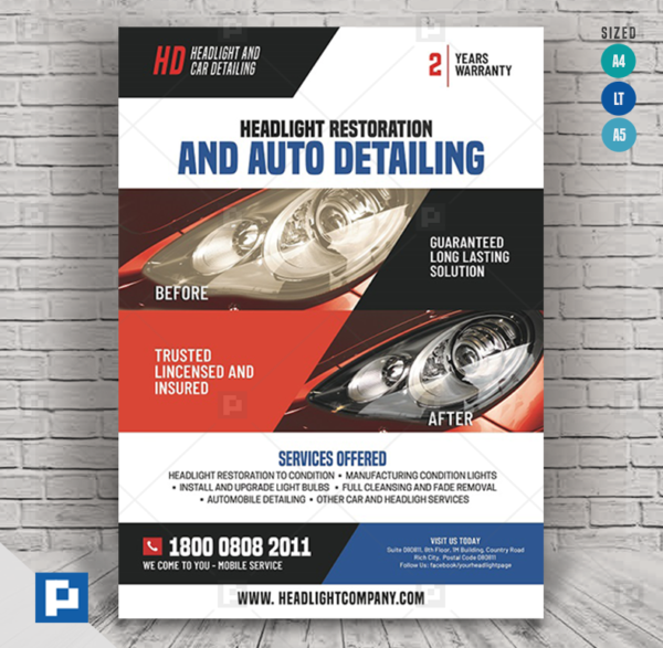 Headlight Master Restoration Flyer..