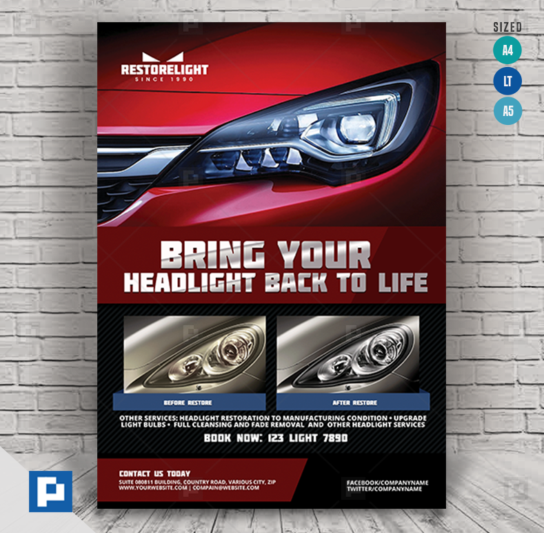 Headlight Restoration Flyer - PSDPixel