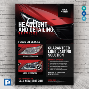Headlight Restoration Promotional Flyer