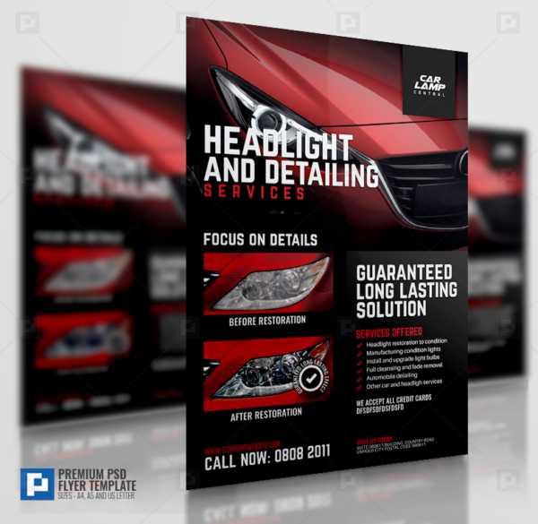 Headlight Restoration Promotional Flyer