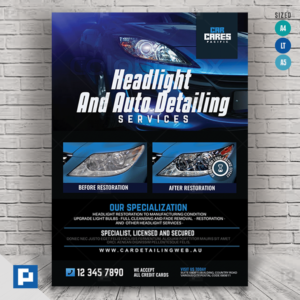 Headlight Restoration and Auto Detailing Flyer
