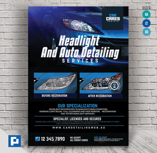 Headlight Restoration and Auto Detailing Flyer