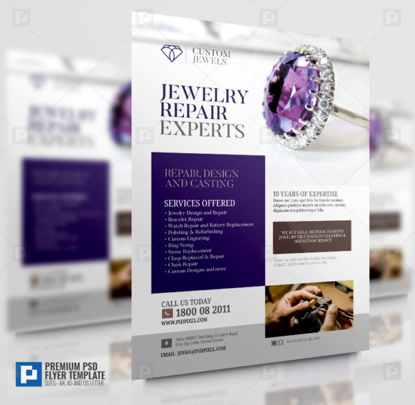 Jewelry Design and Repair Services Flyer
