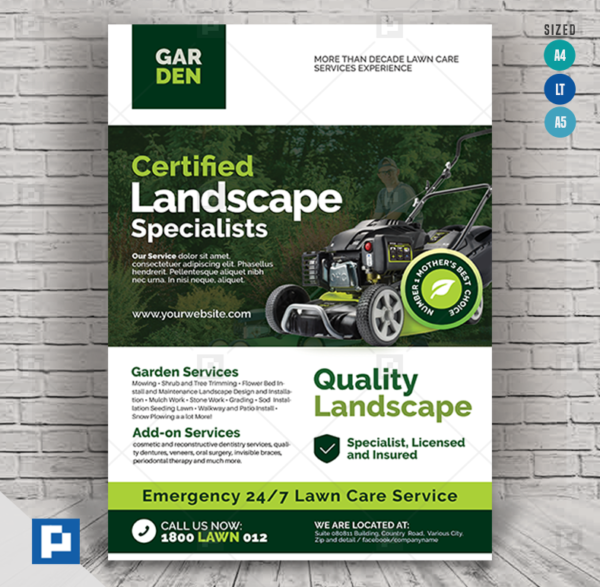 Landscaping and Lawn Mowing Flyer