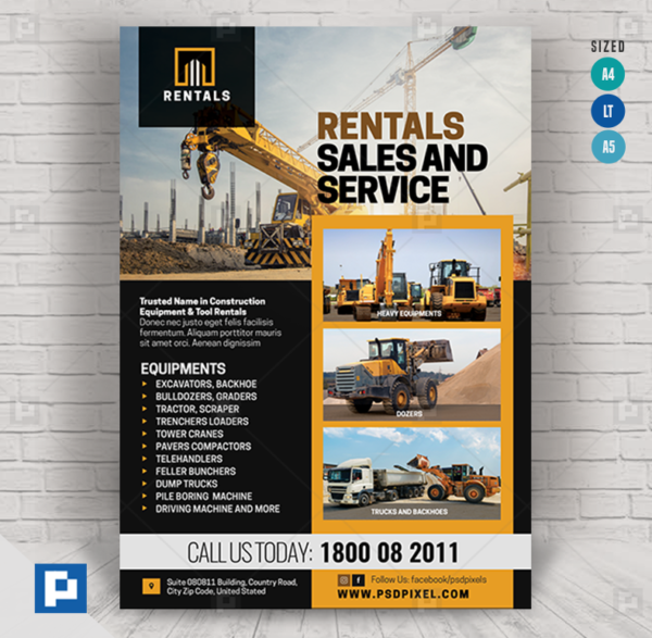 Machine and Equipment Rentals Flyer