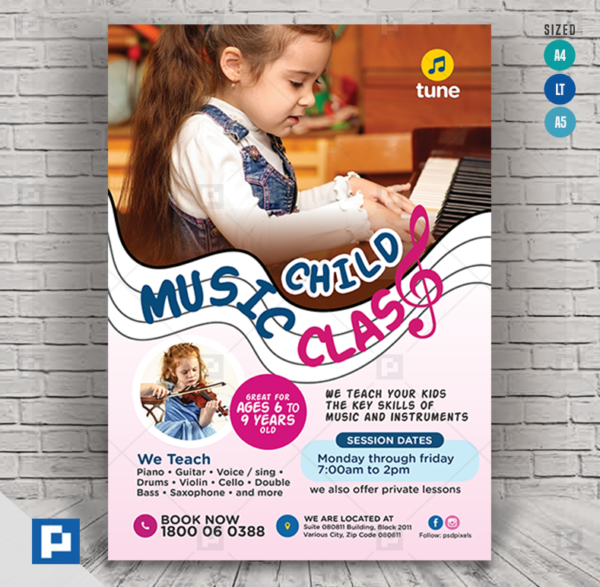 Music Class for Children Flyer