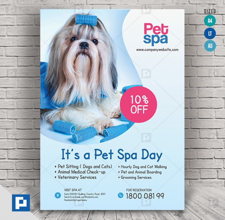 Pet Spa and Grooming Center Flyer PSDPixel