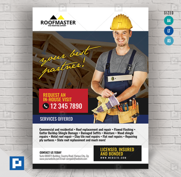 Roofing and Construction Service Flyer