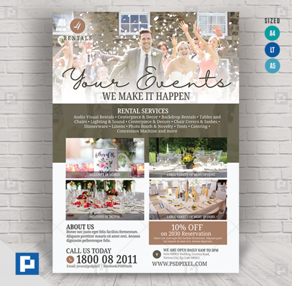 Wedding Rentals Flyer