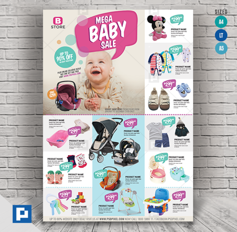 Baby Products Sales Flyer PSDPixel
