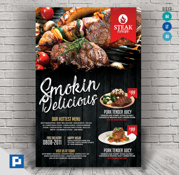 Barbecue Grill Restaurant Flyer