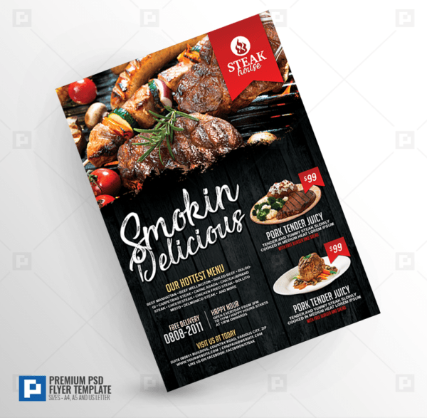 Barbecue Grill Restaurant Flyer,