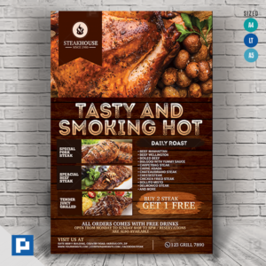 Barbecue Restaurant Flyer,.