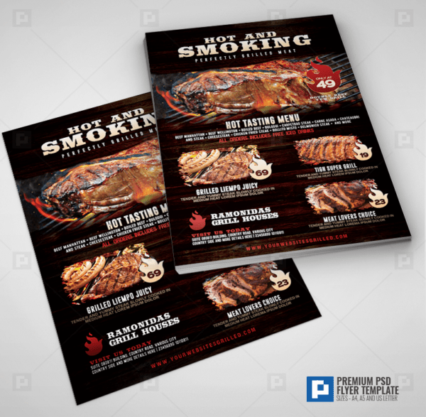 Barbecue Restaurant and Steak House Flyer