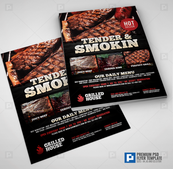 Barbecue and Grill House Flyer,.