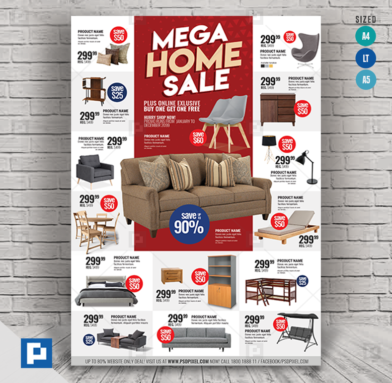 Furniture and Season Sale Flyer PSDPixel