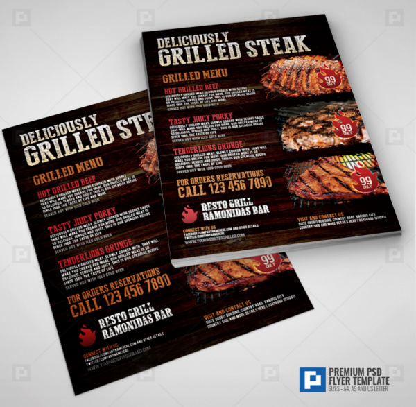 Grill Restaurant Food Flyer