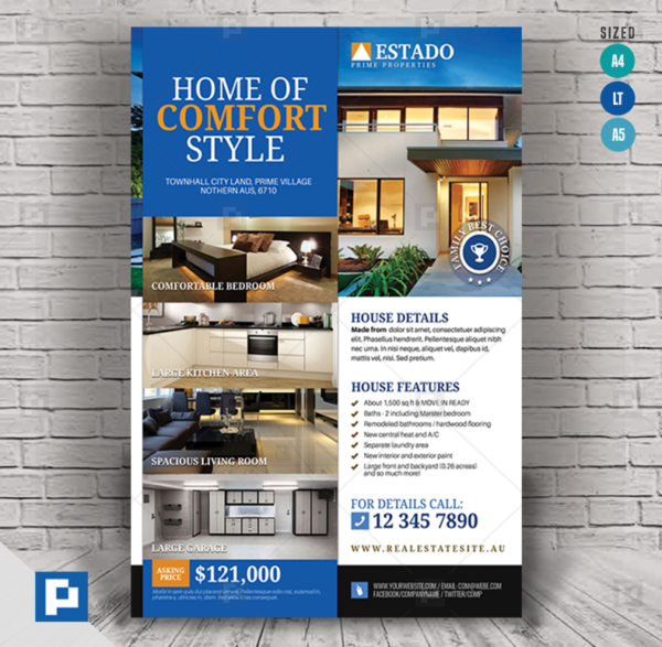 Modern and Corporate Real Estate Flyer,.