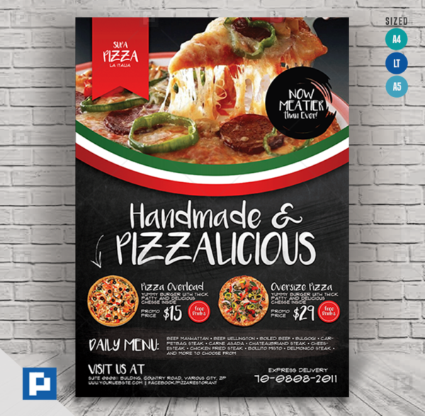 Pizza and Pasta Restaurant Flyer,