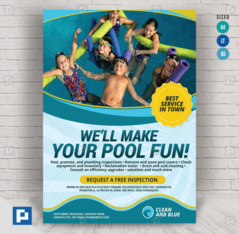 Pool Cleaning Services Flyer PSDPixel