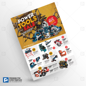 Premium Vector  Power tool sale product price catalog flyer template