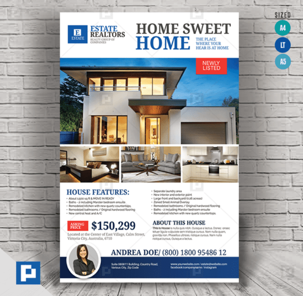 Real Estate Modern House Listing Flyer