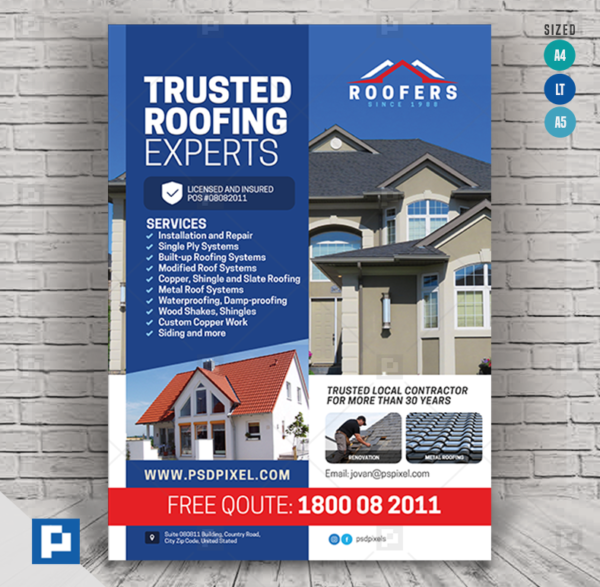 Roofing and Building Flyer
