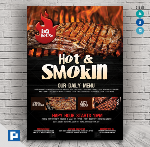 Steakhouse Grill Restaurant Flyer