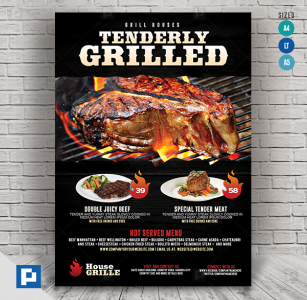 Steakhouse and Barbecue Flyer