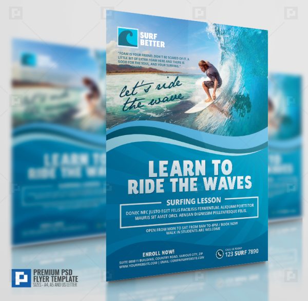 Surfing Lesson Flyer