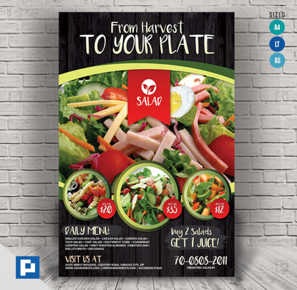Vegetarian salad food flyer
