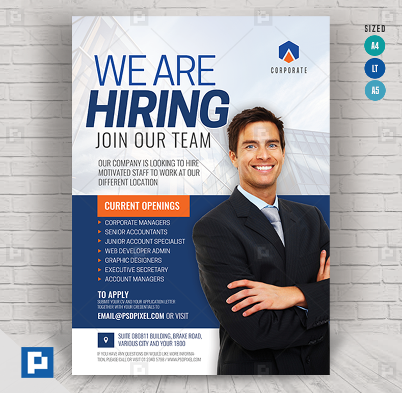 Corporate Job Vacancy Flyer - PSDPixel