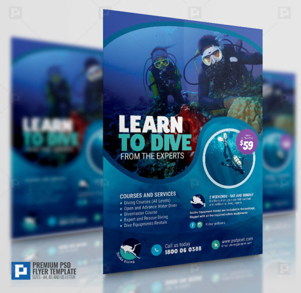 Diving Lesson and Services Flyer