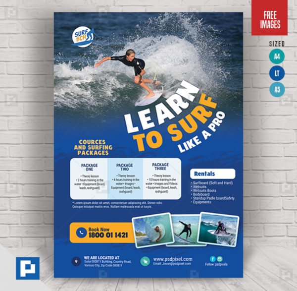 Surfing Class Flyer