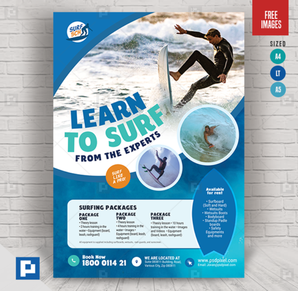 Surfing Company Services Flyer.,