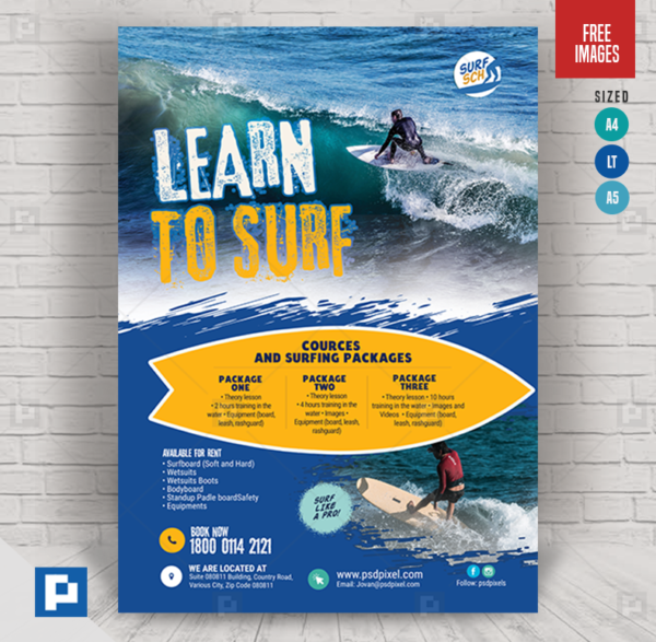 Surfing Lesson Flyer