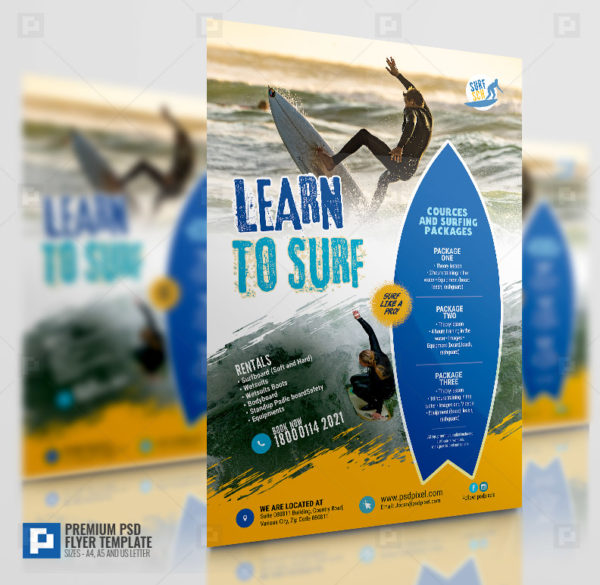 Surfing Lesson and Services Flyer