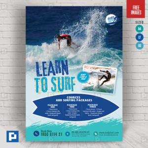 Surfing Lesson and Tutorial Flyer