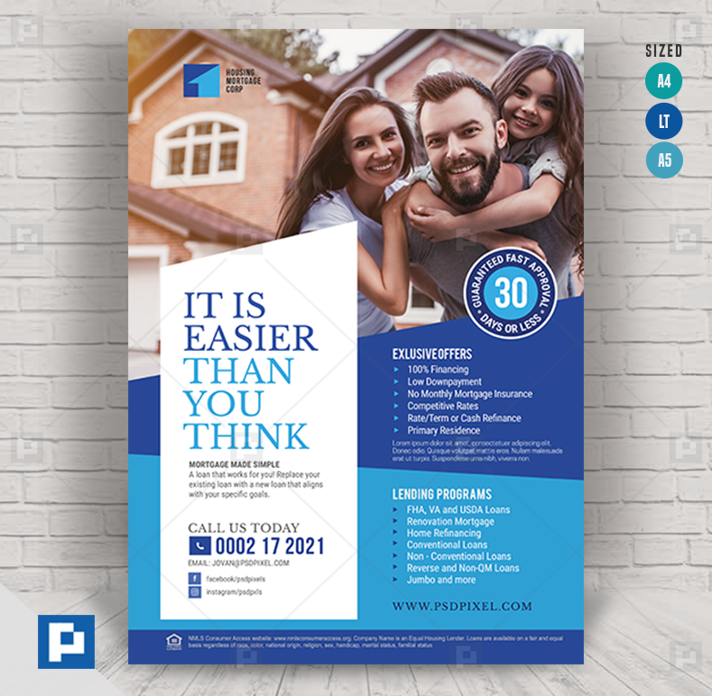 Loan and Mortgage Services Flyer - PSDPixel