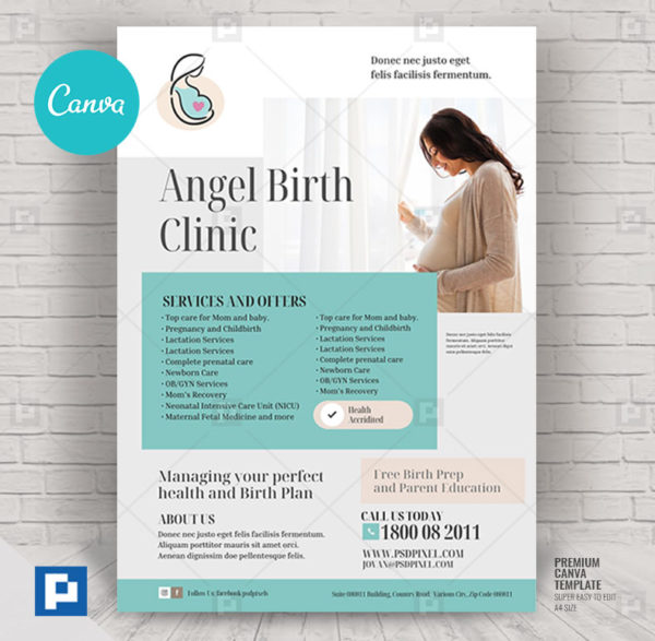 Birth Center and Birth Clinic Canva Flyer,