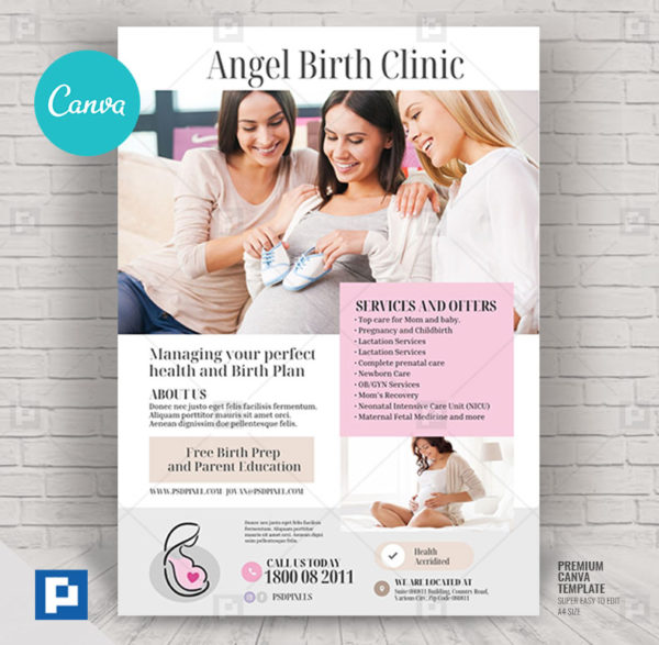 Birthing Center Services Canva Flyer