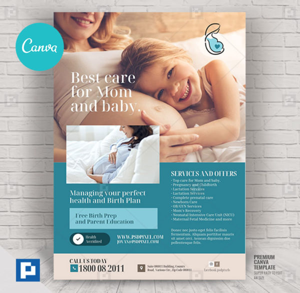Birthing Clinic Services Canva Flyer