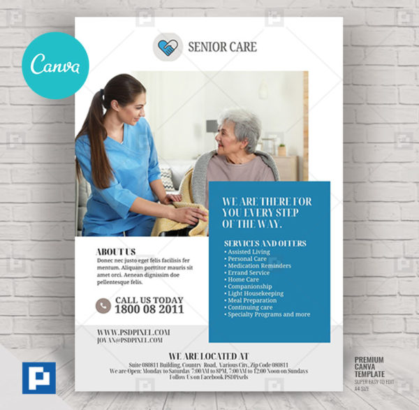 Home Care Services Canva Flyer