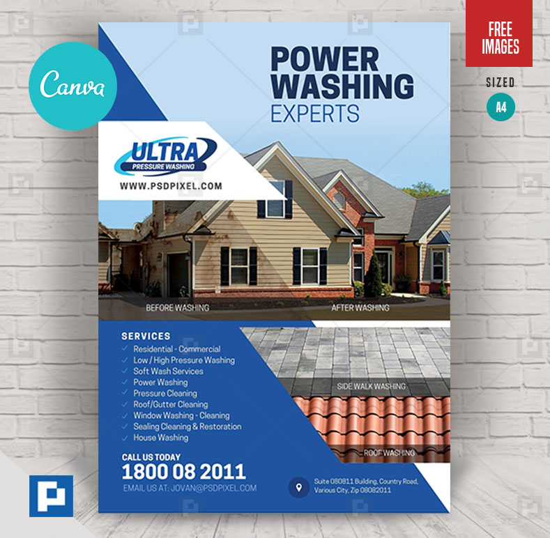 Power Washing Services Canva Flyer Psdpixel