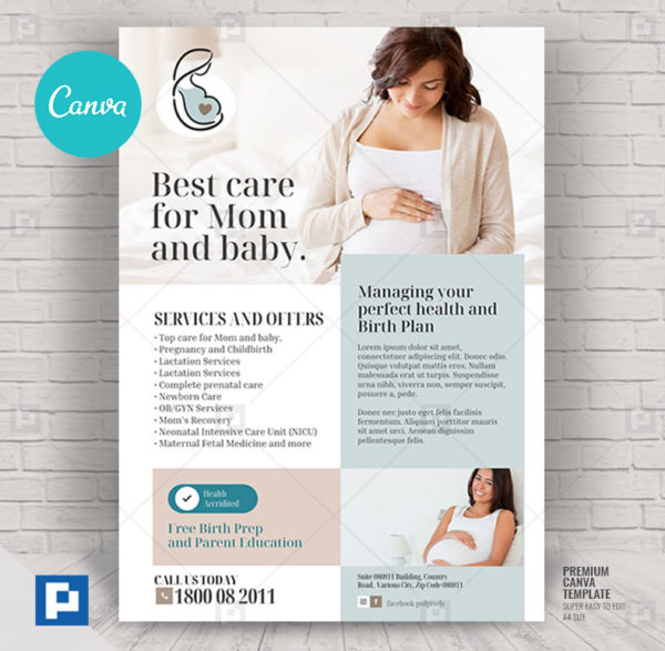 Pregnancy and Childbirth Clinic Canva Flyer